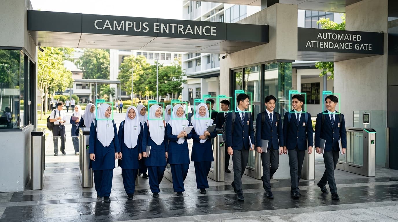 Simultaneous Multi-Student Face Recognition at School Campus Gate