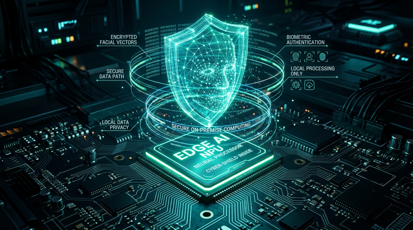 Edge AI hardware neural processor with cyber privacy shield and biometric vector mesh